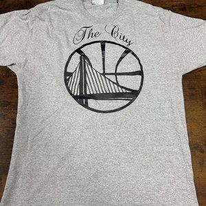 Golden State Warriors The City Gray T-Shirt Tee Port and Company Large NBA